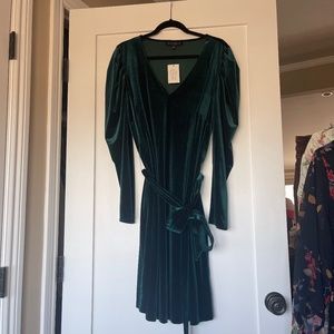 ELOQUII Green Velvet Dress